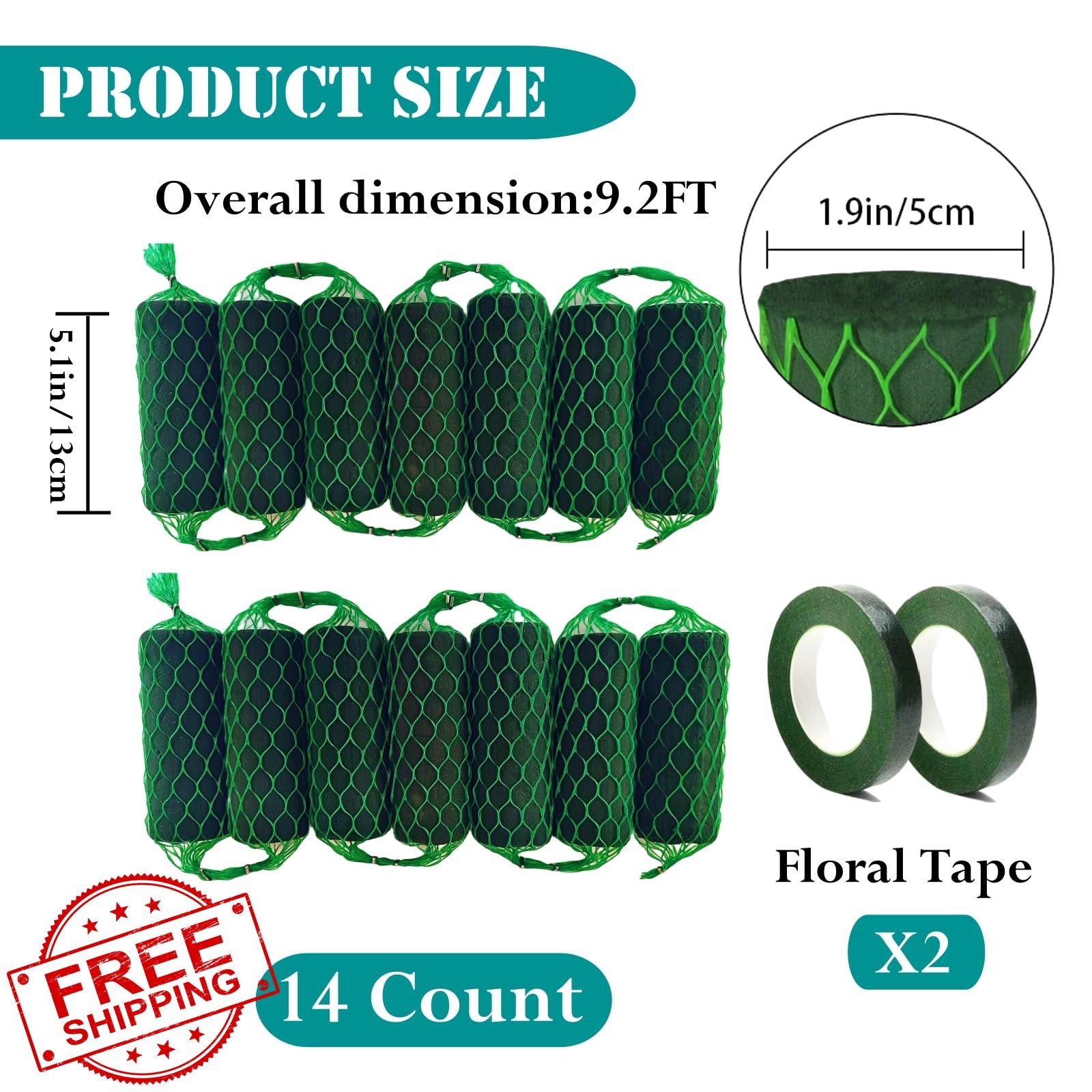 TBPA Floral Foam Garland Blocks 9.2ft Flower Holder Kit