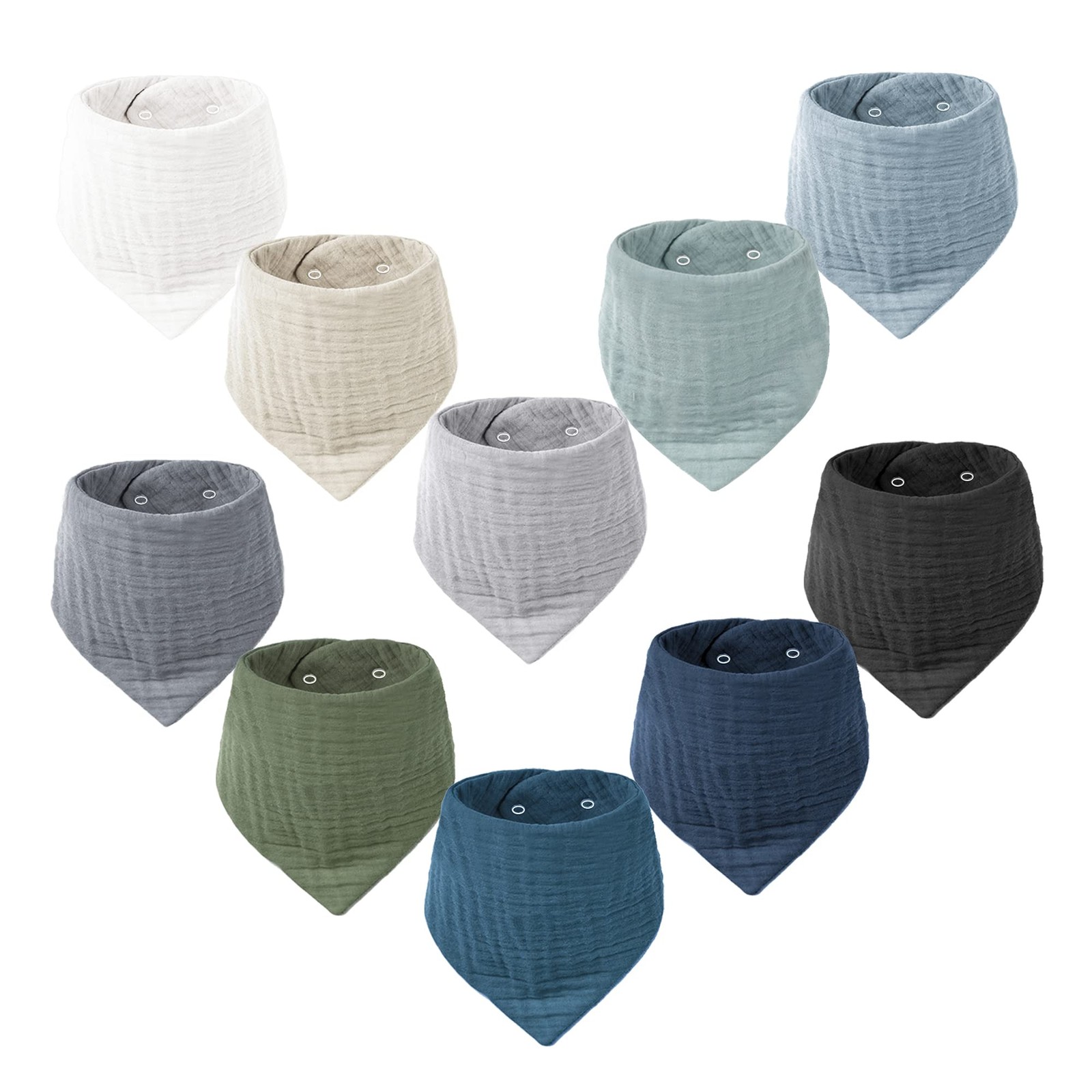Cotton Muslin Baby Bandana Drool Bibs Soft Absorbent Teething 10 PCS