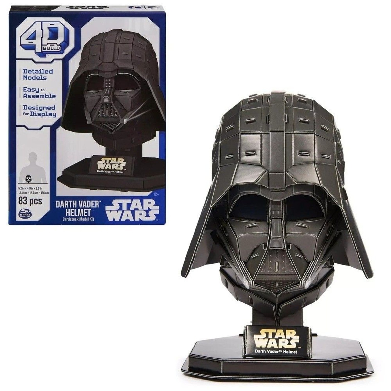 4D Build Star Wars Darth Vader 3D Cardstock Model Kit 83 Pcs Helmet Display NIB