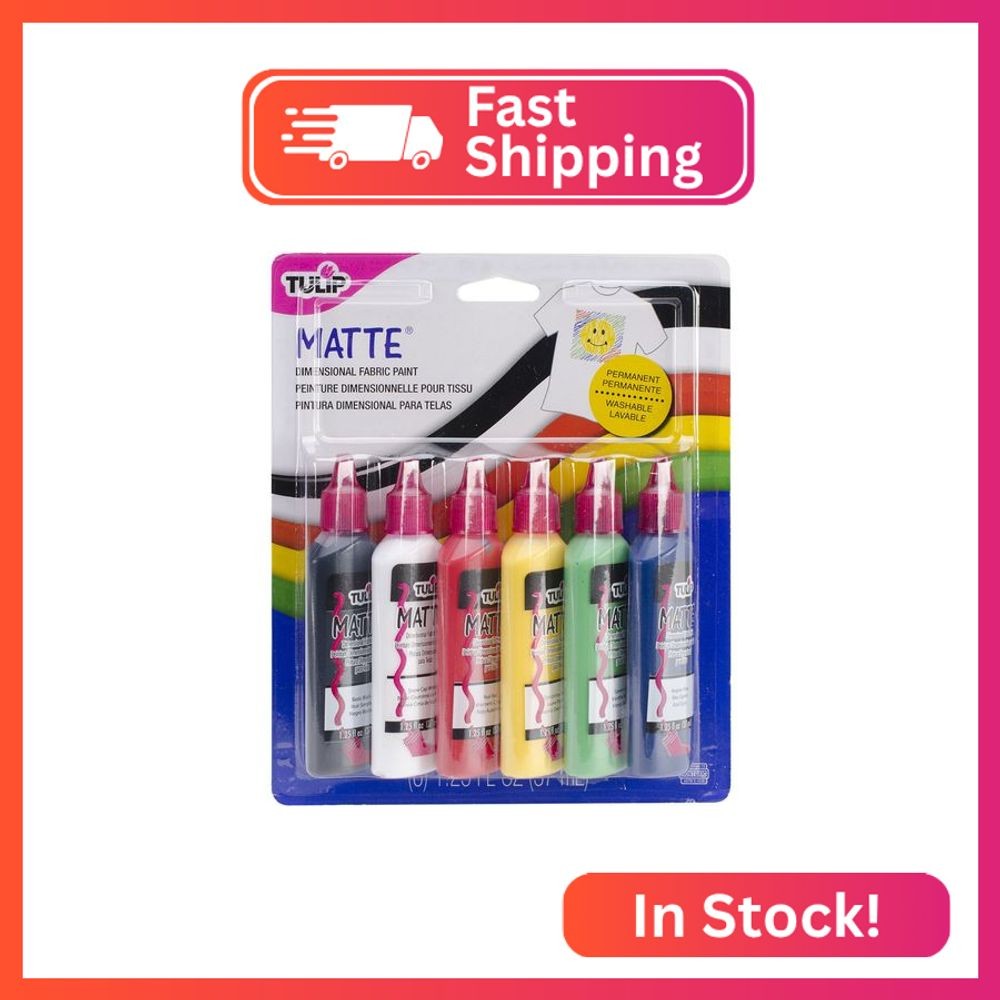 Tulip Puff Paint Matte Colors 6-pack, Multi-Surface, Premium Quality, Nontoxic &