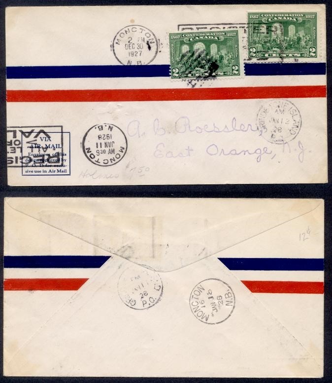 CANADA JAN 11 1928 MONCTON/GRINDSTON ROESSLER FFC