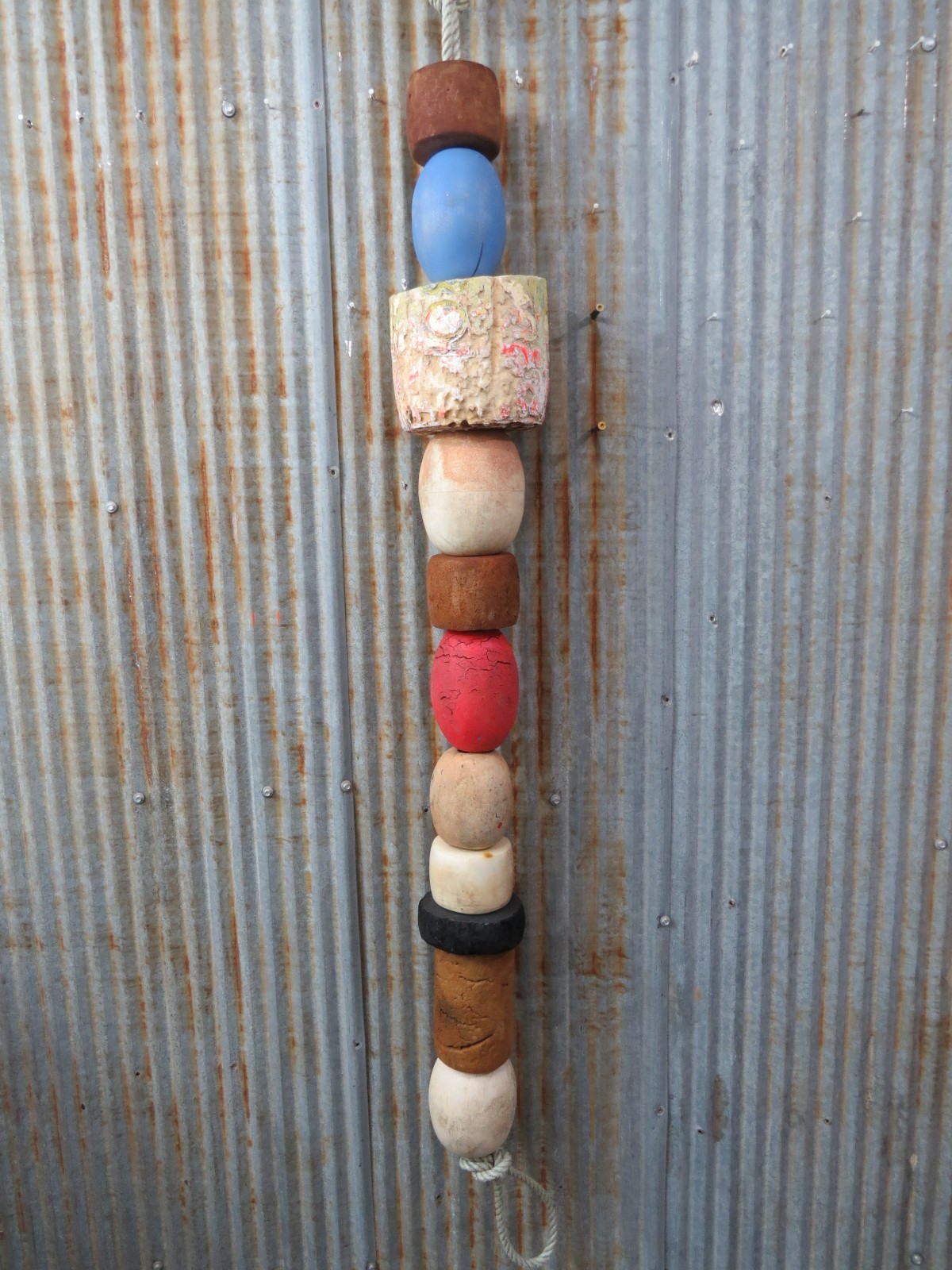 11 Old Fish Net Floats 47 Inches Long Fishing Buoys Bouys Tiki Hut Bar  (SF164)