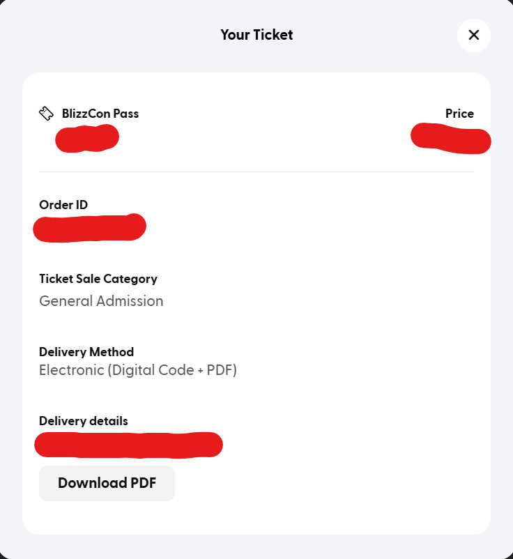 BlizzCon Pass Ticket for Anaheim CA Event 2026
