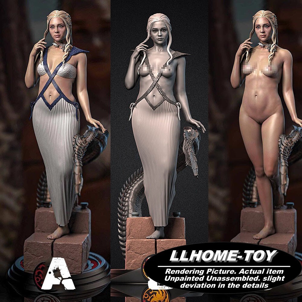 Daenerys Targaryen hot NSFW Resin 1:24 Model Unpainted 3d Print GK mini Figure