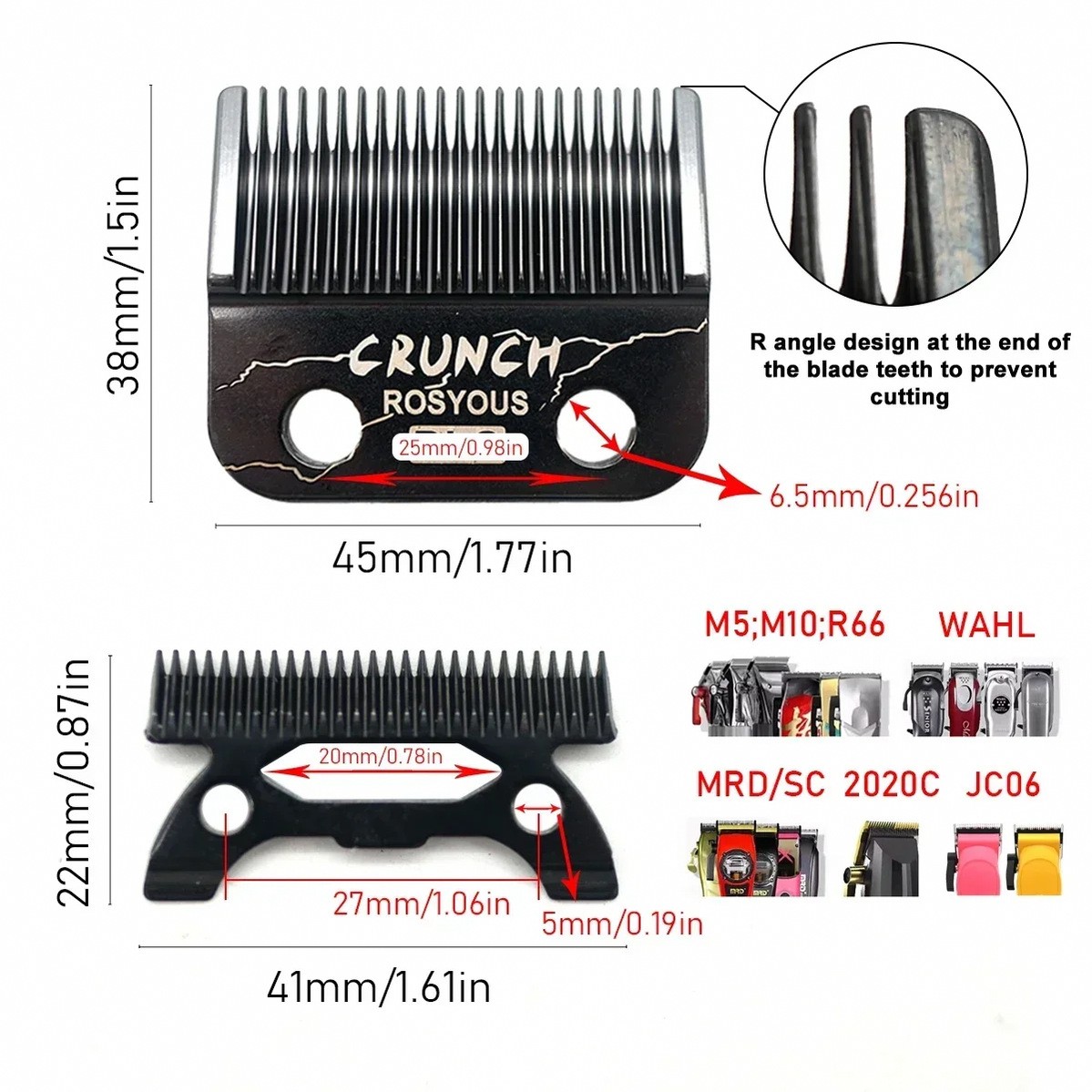 Hair Clipper Replacement Blades Dlc Coated M390 Material For Wahl M5 M10 R66