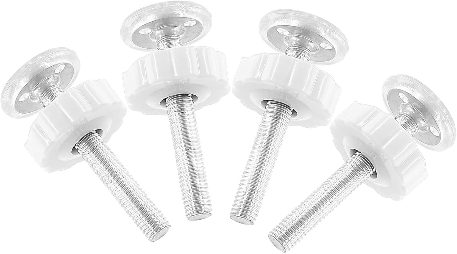 4 Pack Baby Gate Threaded Spindle Rod M10 (10mm) Screw Replacement M10, White