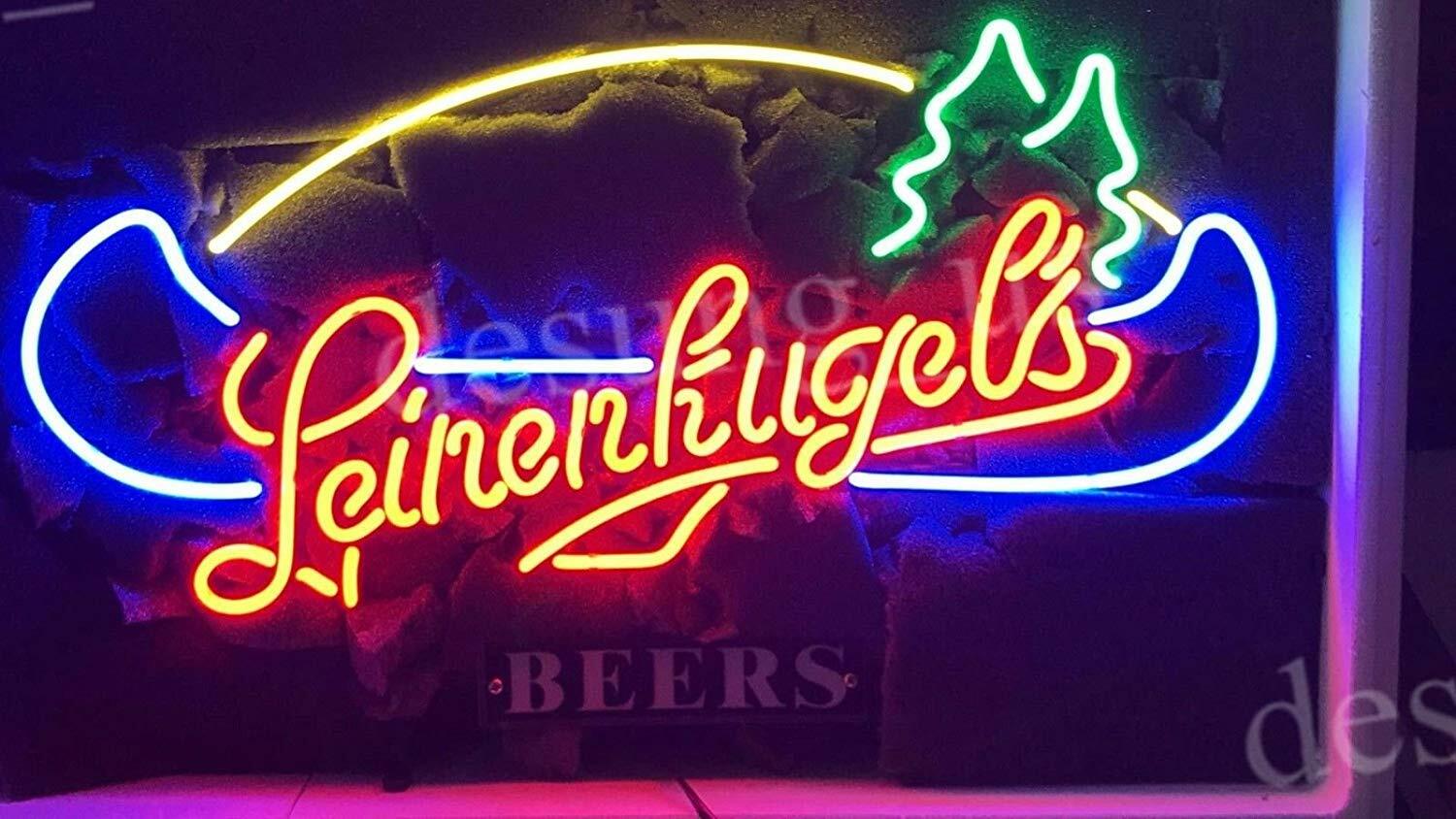 Leinenkugel's Wisconsin Beer Ale Lamp Neon Light Sign Glass Wall Decor 24"x20"