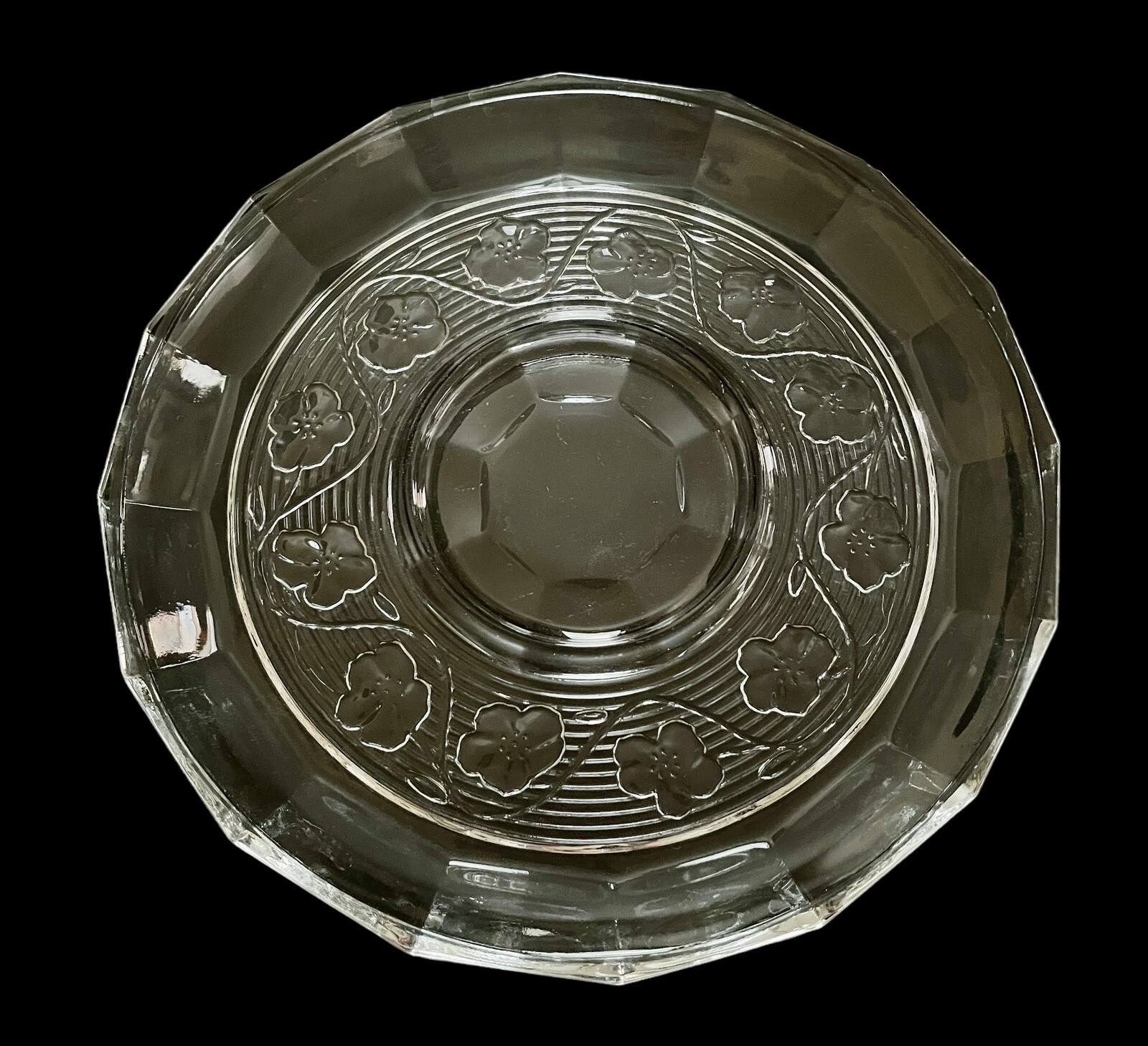 Vintage Anchor Hocking Avalon Clear Glass 11.75” Chip & Dip Platter Plate Only