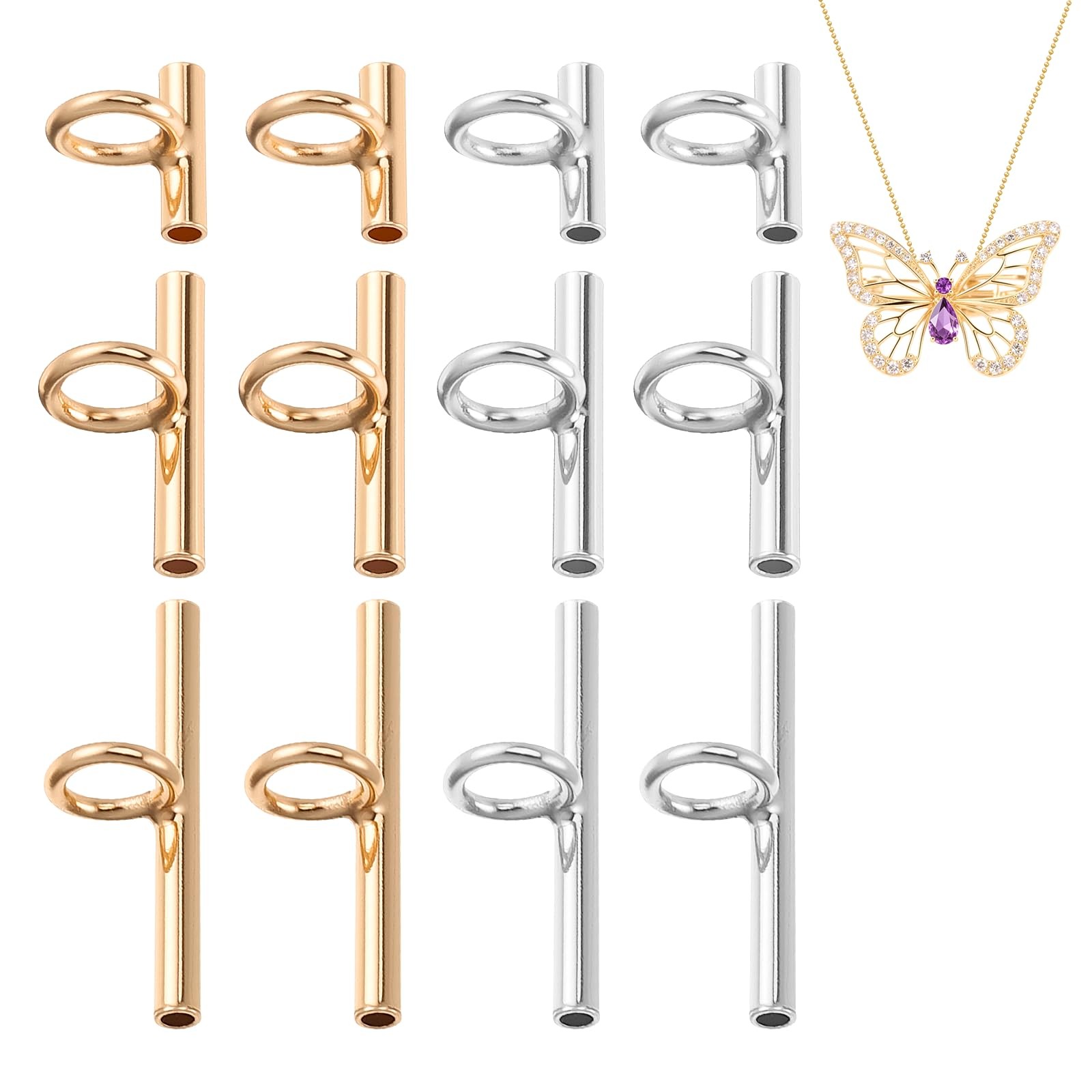 12Pcs Pin to Pendant Converters 3 Sizes Brooch Pendant Converter Brass Pin Neckl