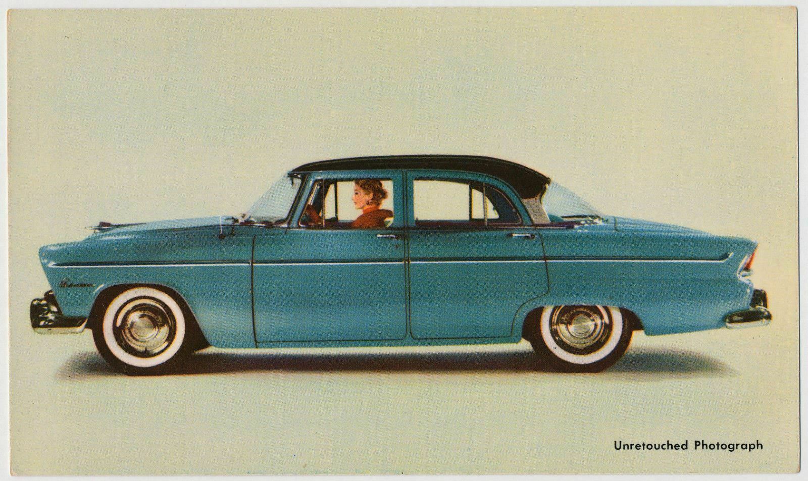 1955 Plymouth Belvedere 4-Door Sedan - Dealer Postcard