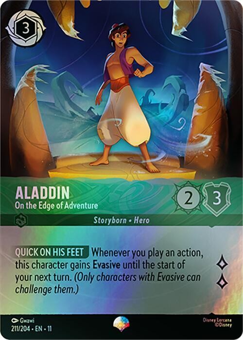 Aladdin - On the Edge of Adventure  211/204 NM Epic Foil - Winterspell
