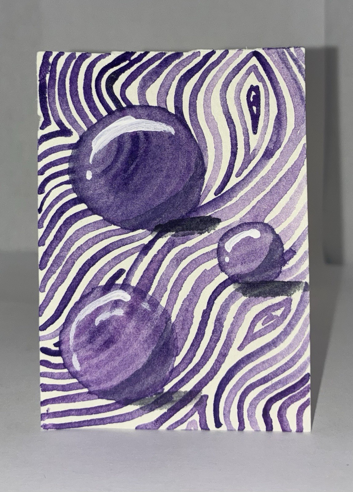 ACEO Original Abstract Painting 2.5x3.5in Watercolor And Ink