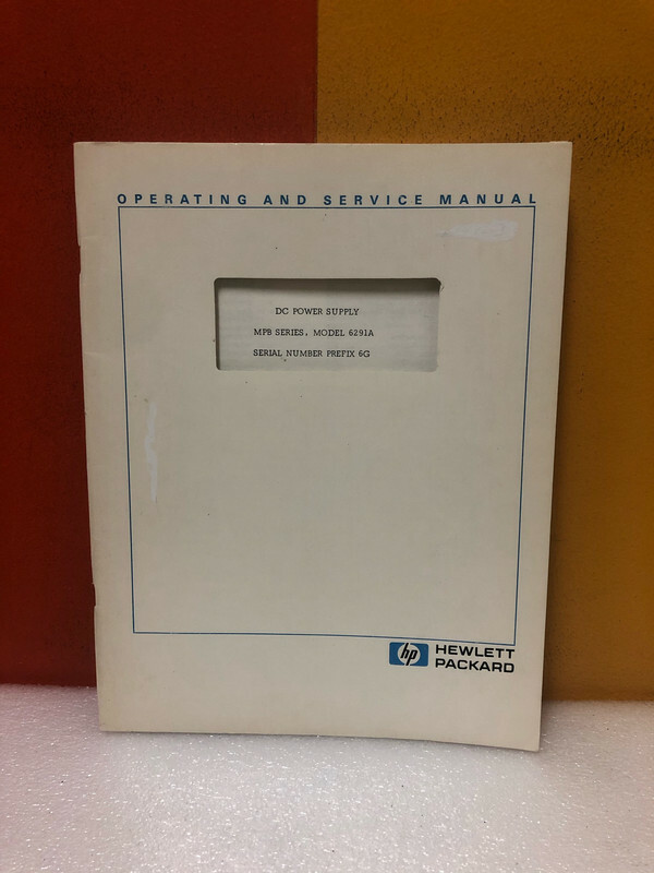 HP DC Power Supply MPB Series, Model 6291A Operating & Service Manual