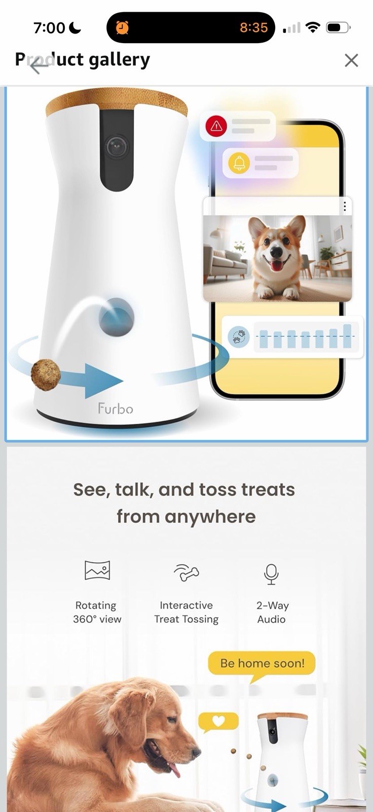 Furbo 360° Dog Camera [Subscription Required] Unlock w/Paid Plan: Home Security