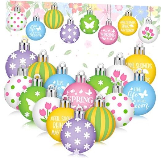  Pcs Spring Ball Ornaments Colorful Butterfly Ornaments for Tree 32 Coloful