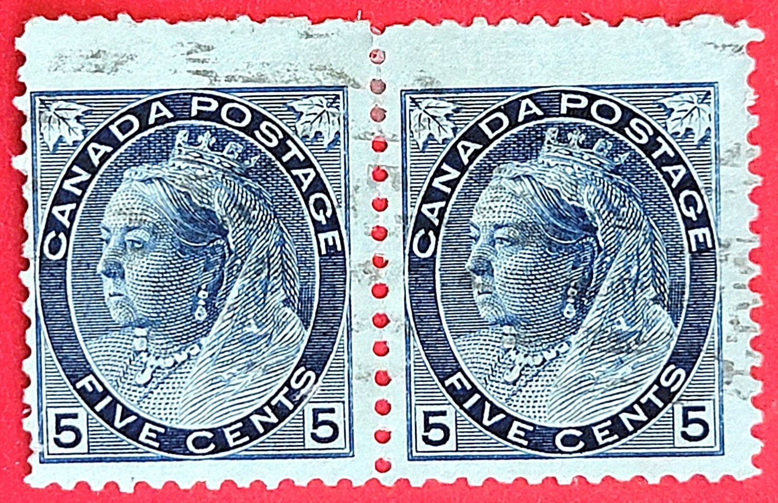 Canada Stamp 79 "Queen Victoria Numeral Issue" Used Pair