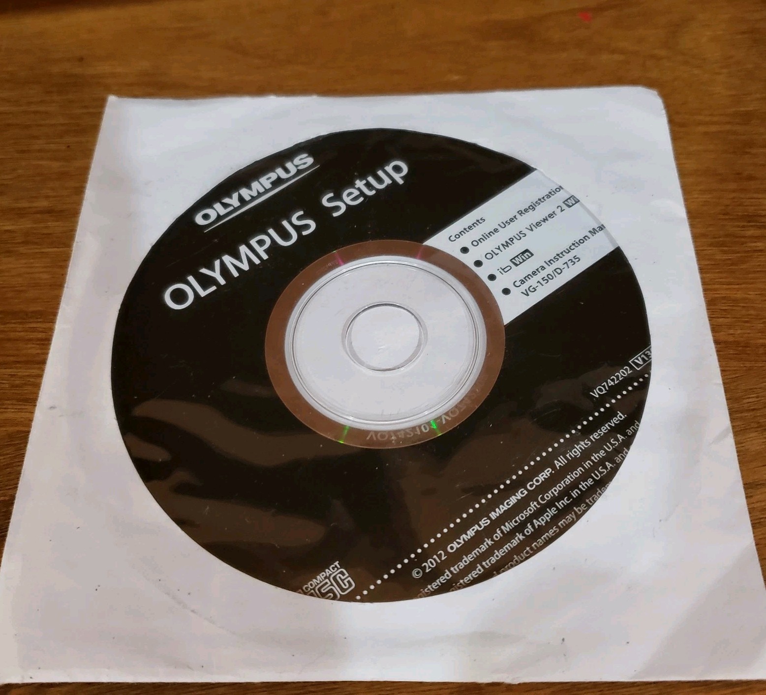 OLYMPUS Setup CD Rom User Manual For Win Mac For Camera VG-150 / D-735
