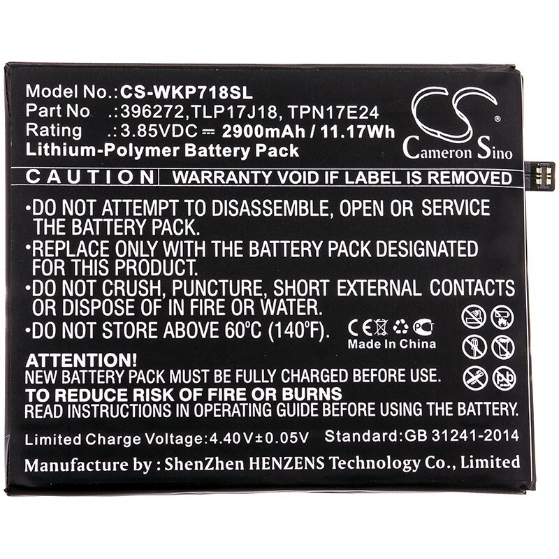 BATTERIE 2900mAh TLP17J18 TPN17E24 396272 For Wiko Upulse, View Prime, Wim Lite