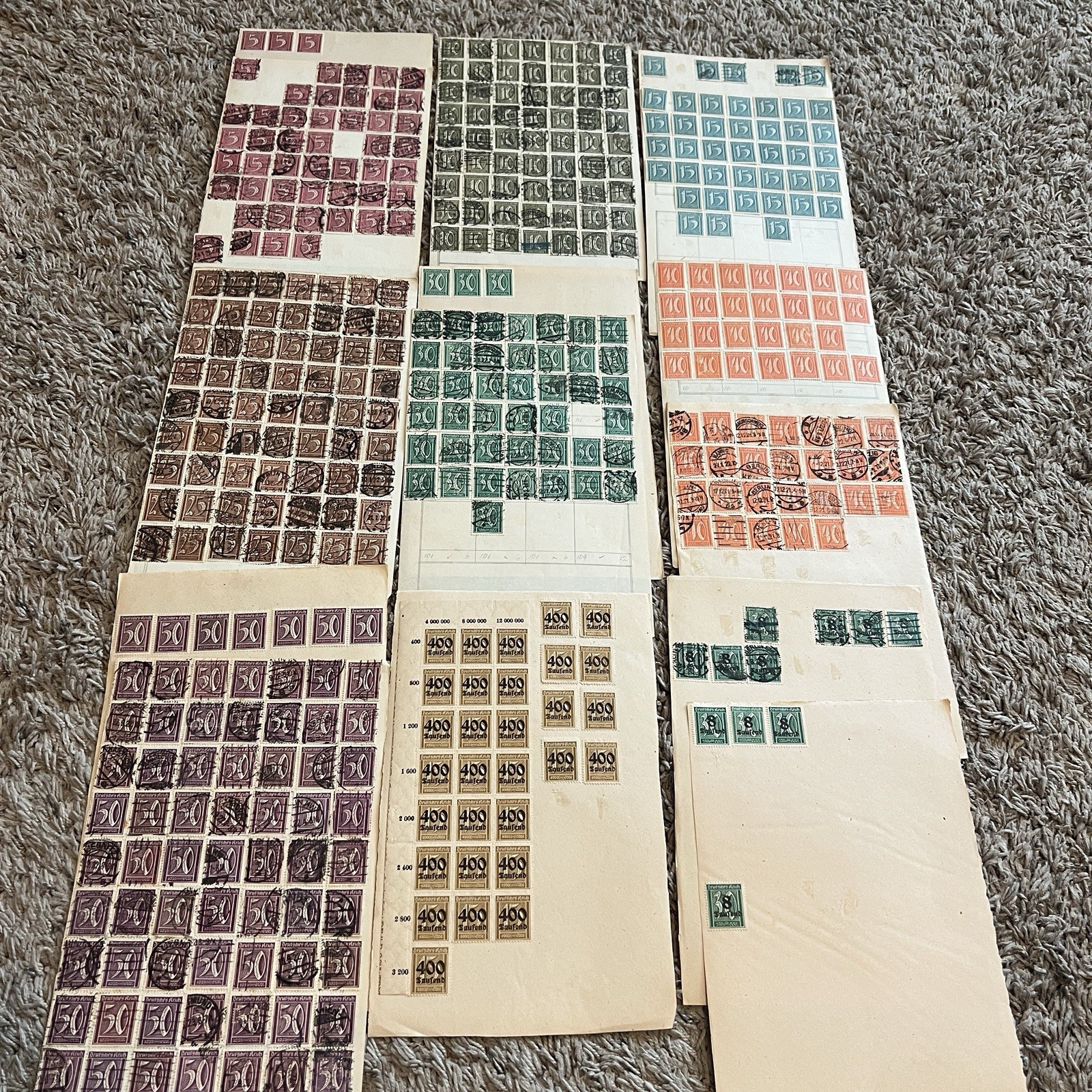 NICE GERMANY MINT AND USED STAMP PICKER LOT WORLD WAR I INFLATION OVERPRINTS