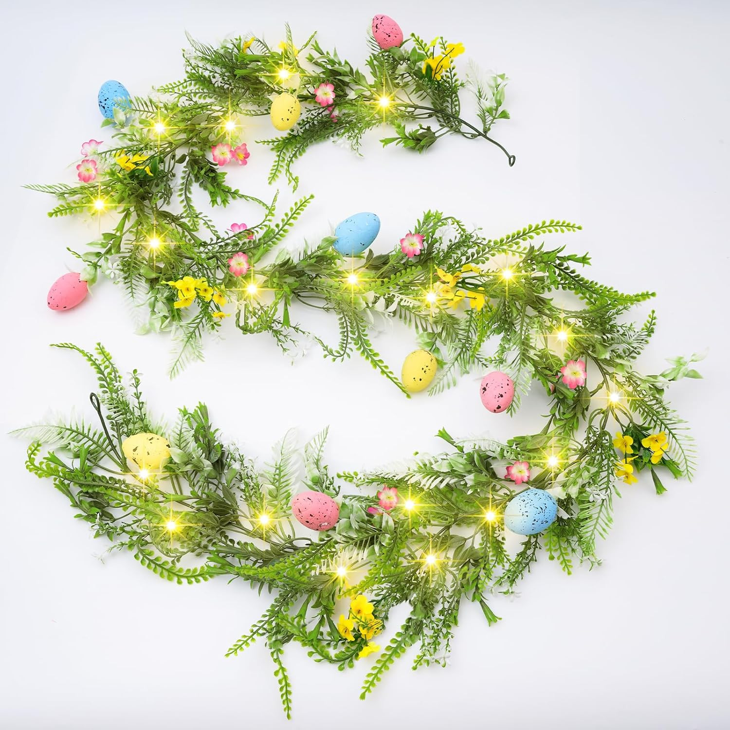 6 FT Easter Decorations Easter Garland for Mantle Artificial Spring Garland for 