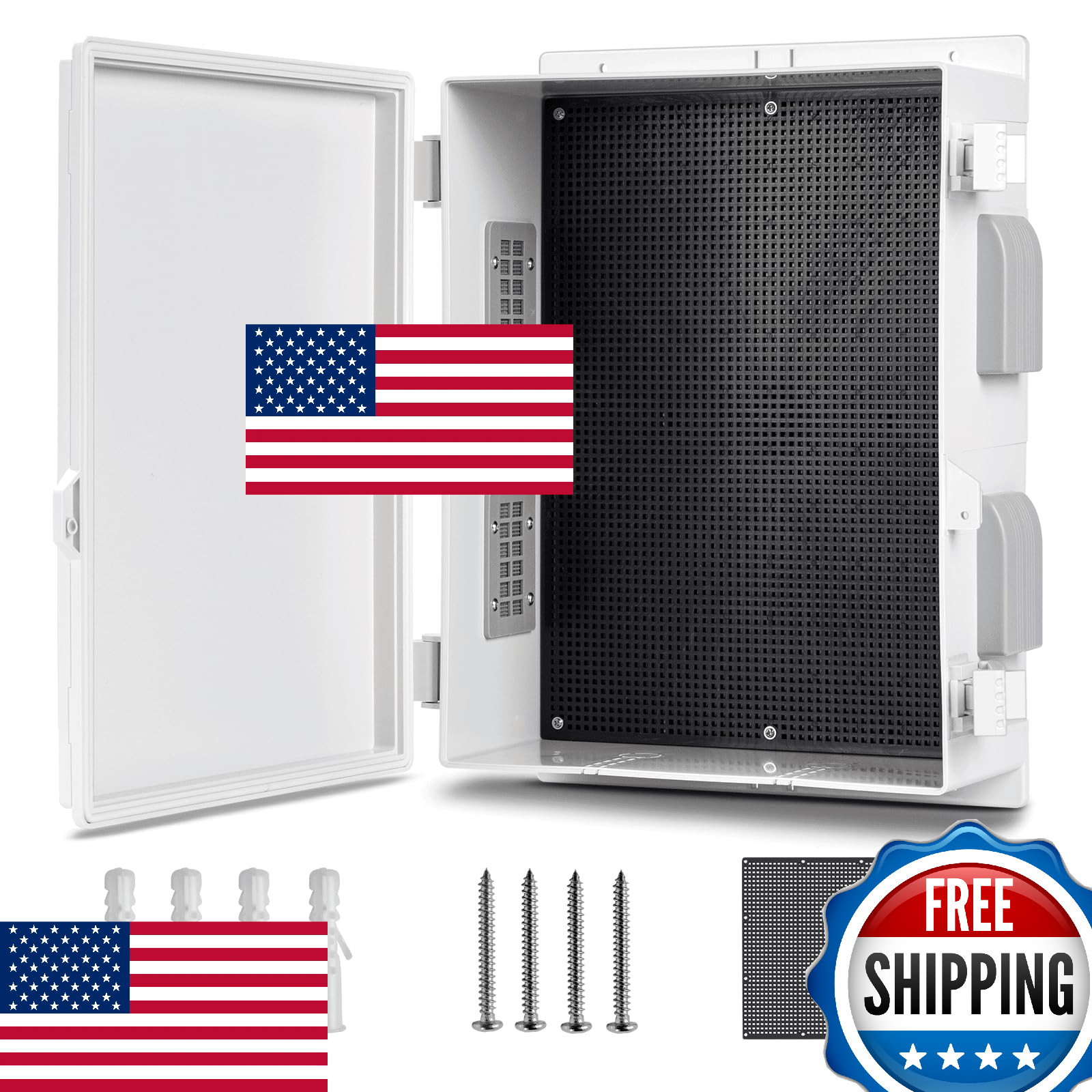 CQENPR Outdoor Waterproof Electrical Junction Box Enclosure 15.7" IP65 ABS