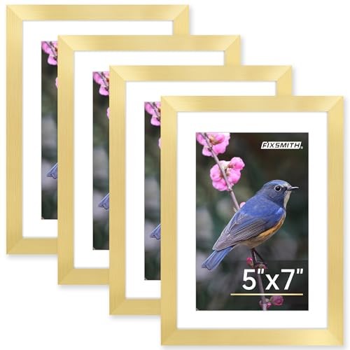  5x7 Picture Frame Bulk-4 Pack, Gold Picture Frames Collage Wall 5"×7" Gold*4