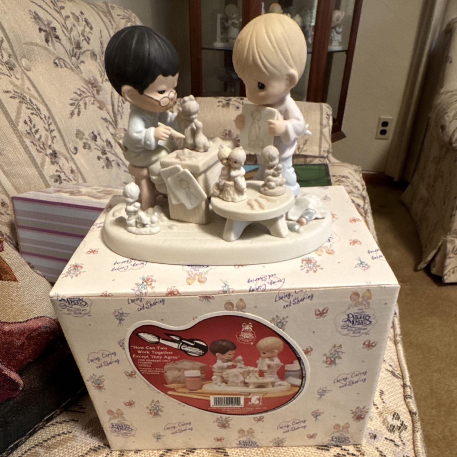 Precious Moments 20th Anniversary How Can Two Work Together Figurine 1998 w/box