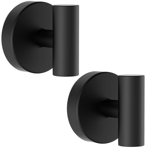 Suction Cup Hooks, Removable Shower Hooks for Inside Shower – 2 Pack Black