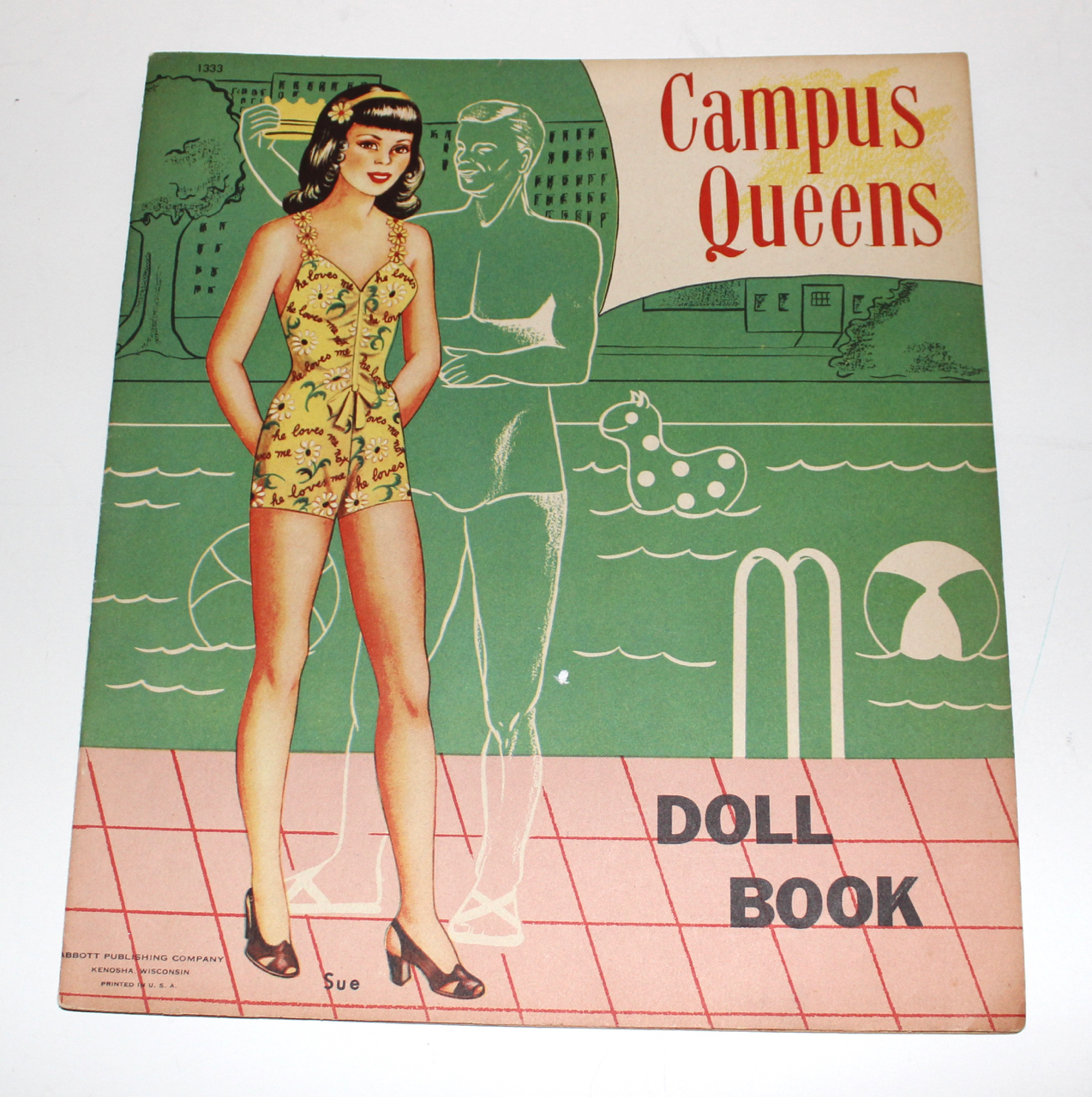 Campus Queens vintage paper doll book Abbott Publishing