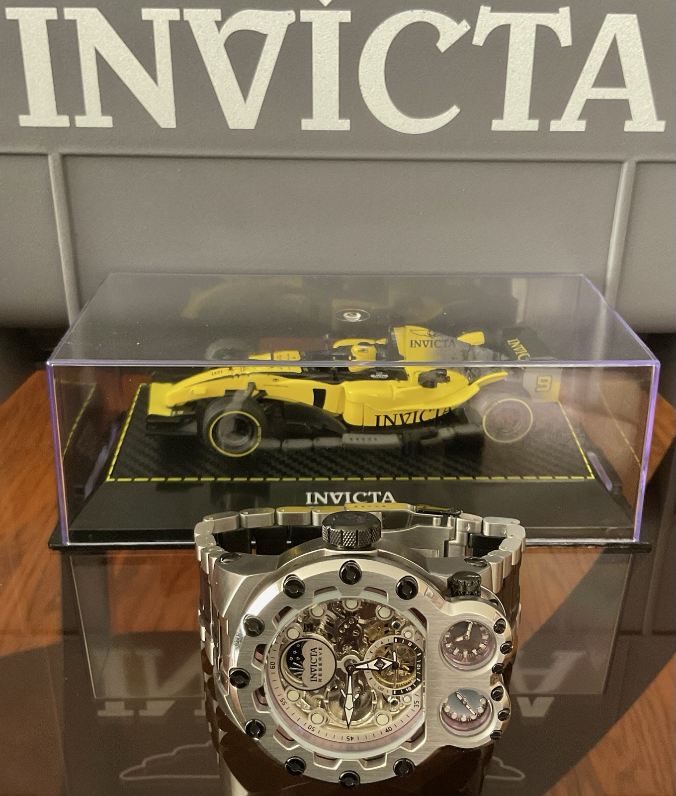 🔥🔥Invicta Reserved Magnum Tria Automatic Men's Watch -52mm,Steel,Black (43131)