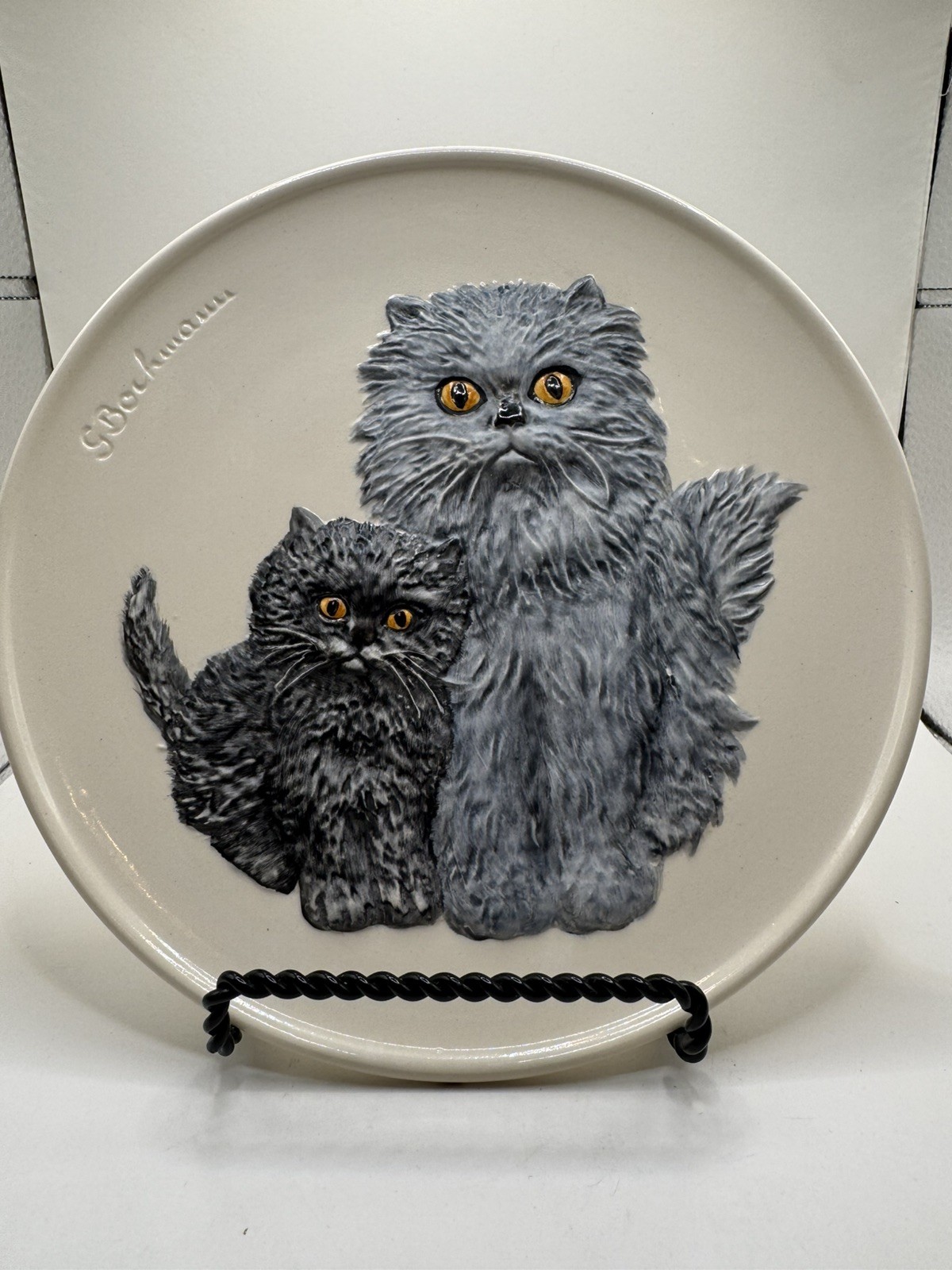 Cat & Kitten Goebel Mothers Series Collector Plate 1976 2nd Edition Signed