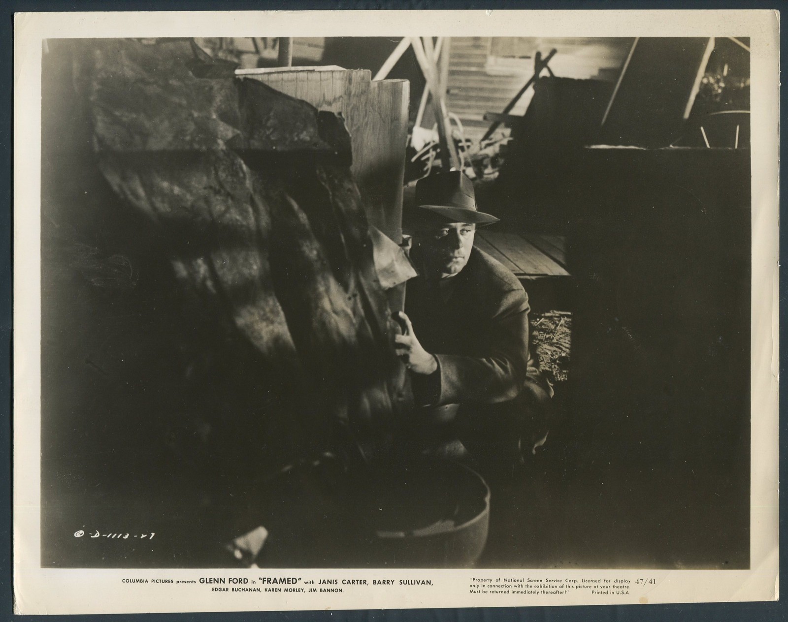 GLENN FORD in Framed '47 HIDING