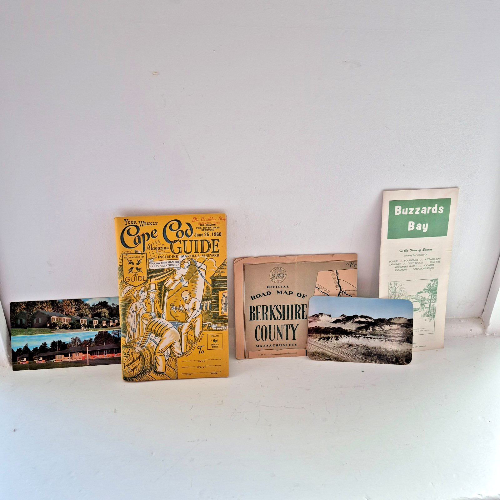 Lot Vintage 50s Cape Cod Guide Magazine Pamphlet Postcards Map Martha's Vineyard