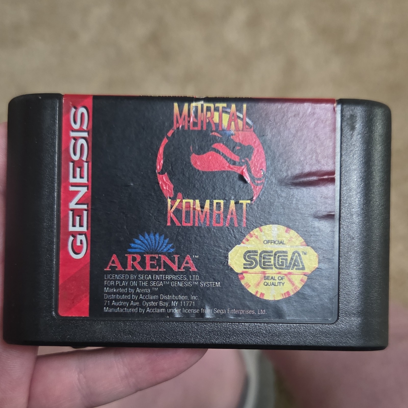 Arena Mortal Kombat Sega Genesis NTSC-U/C Video Game Series Cartridge