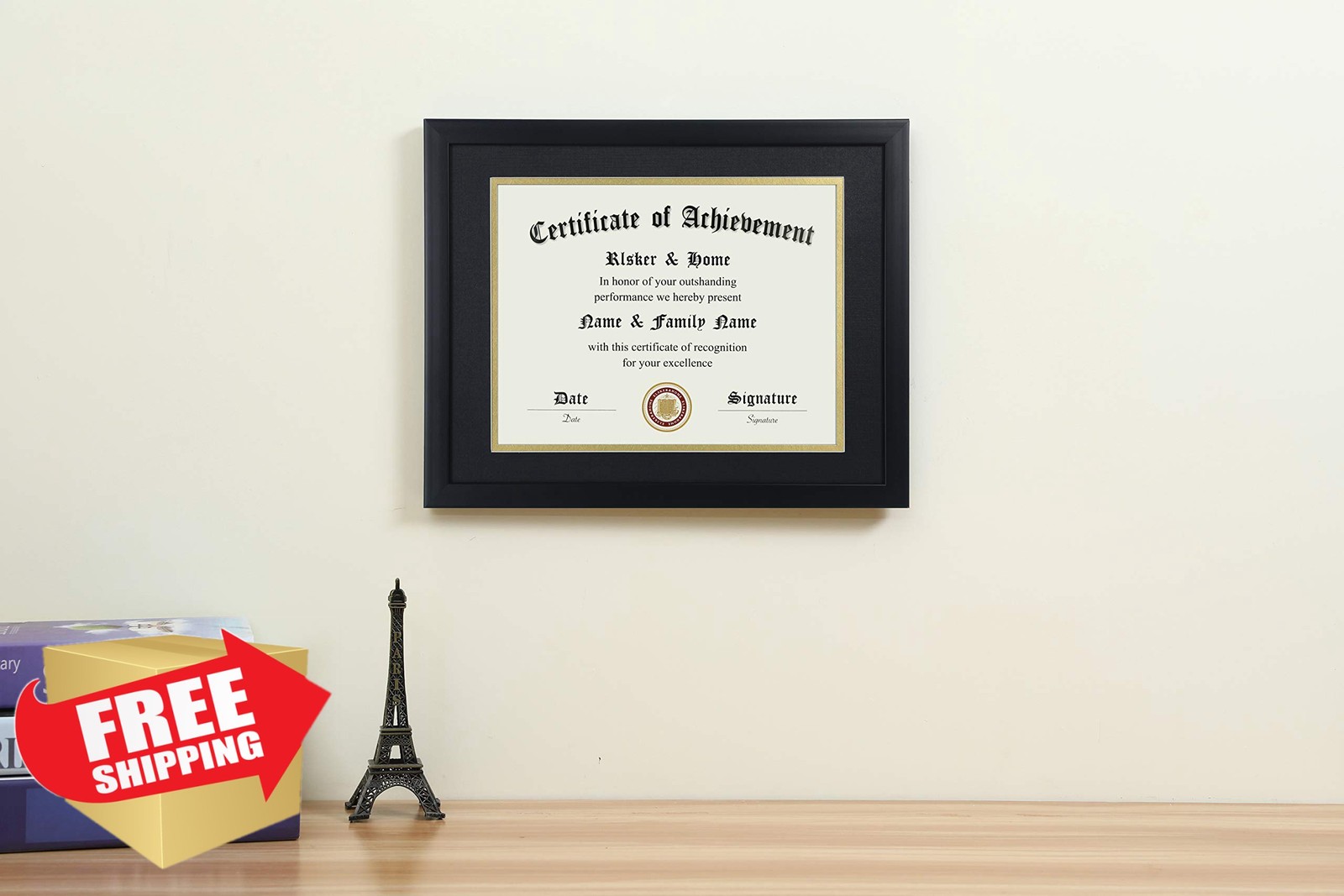 ELSKERandHOME 8.5x11 Certificate Frame Black Mat Diploma Document Photo