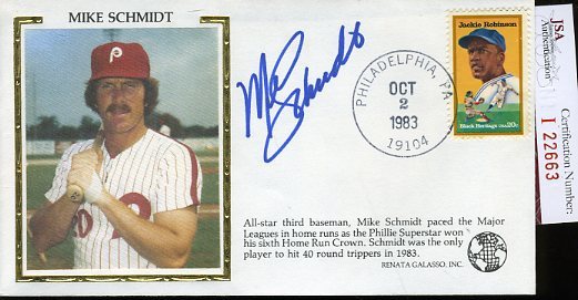 Mike Schmidt 1983 Signed Jsa Certed Fdc Authentic Autograph