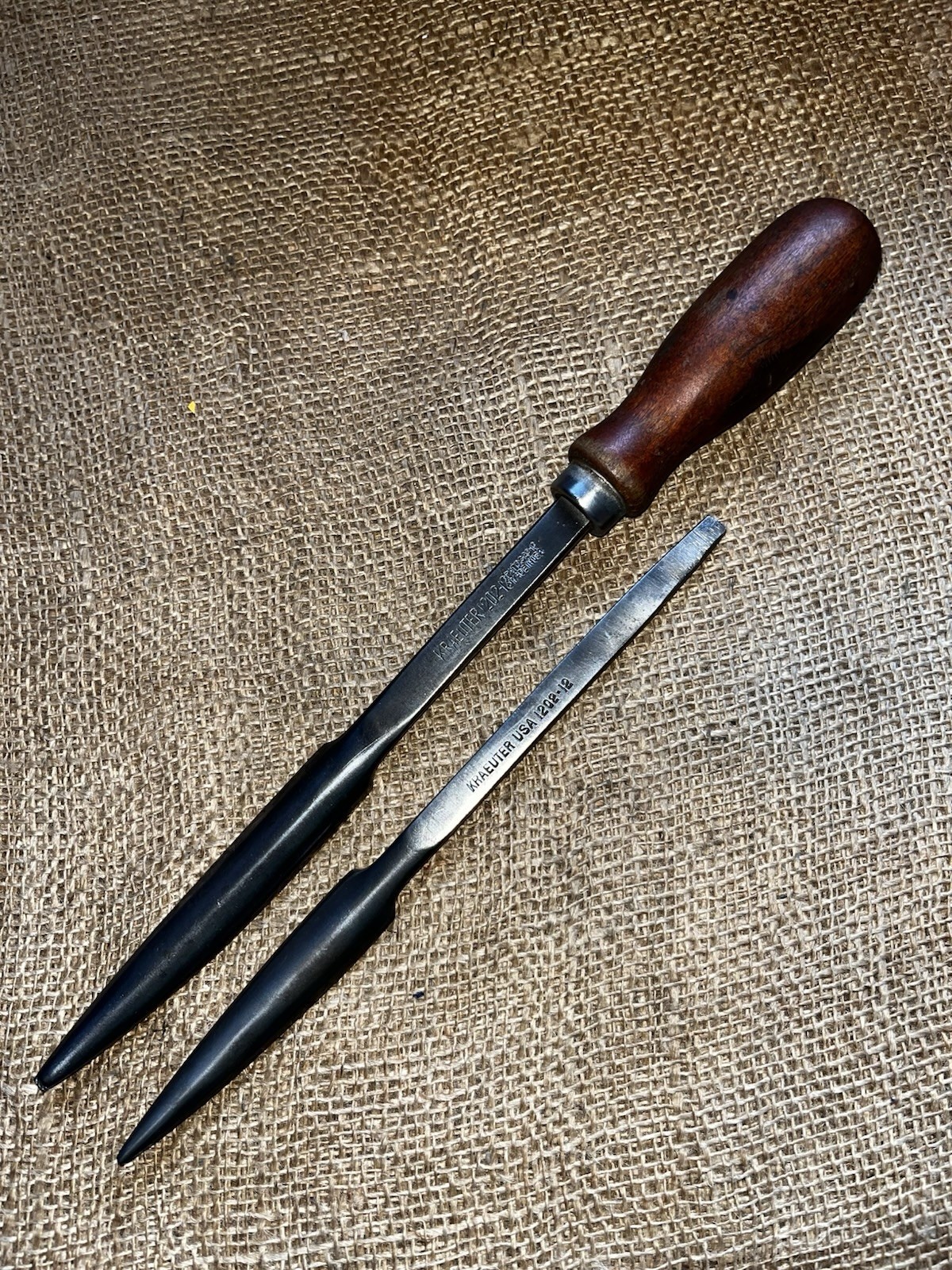 2 Antique Kraeuter Bearing Scrapers, 1202-12 & 1202-13, 1910 Patent