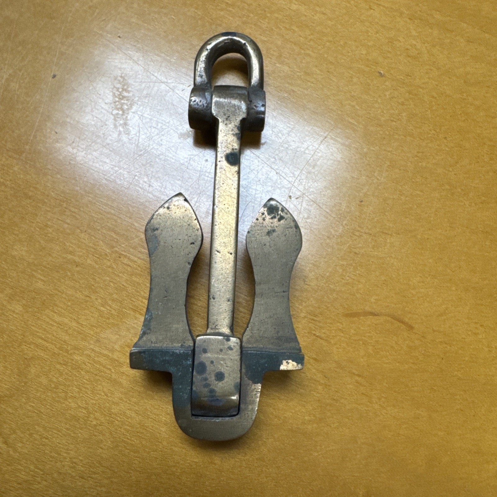 Vintage Solid Brass Ships Anchor 4 1/8"