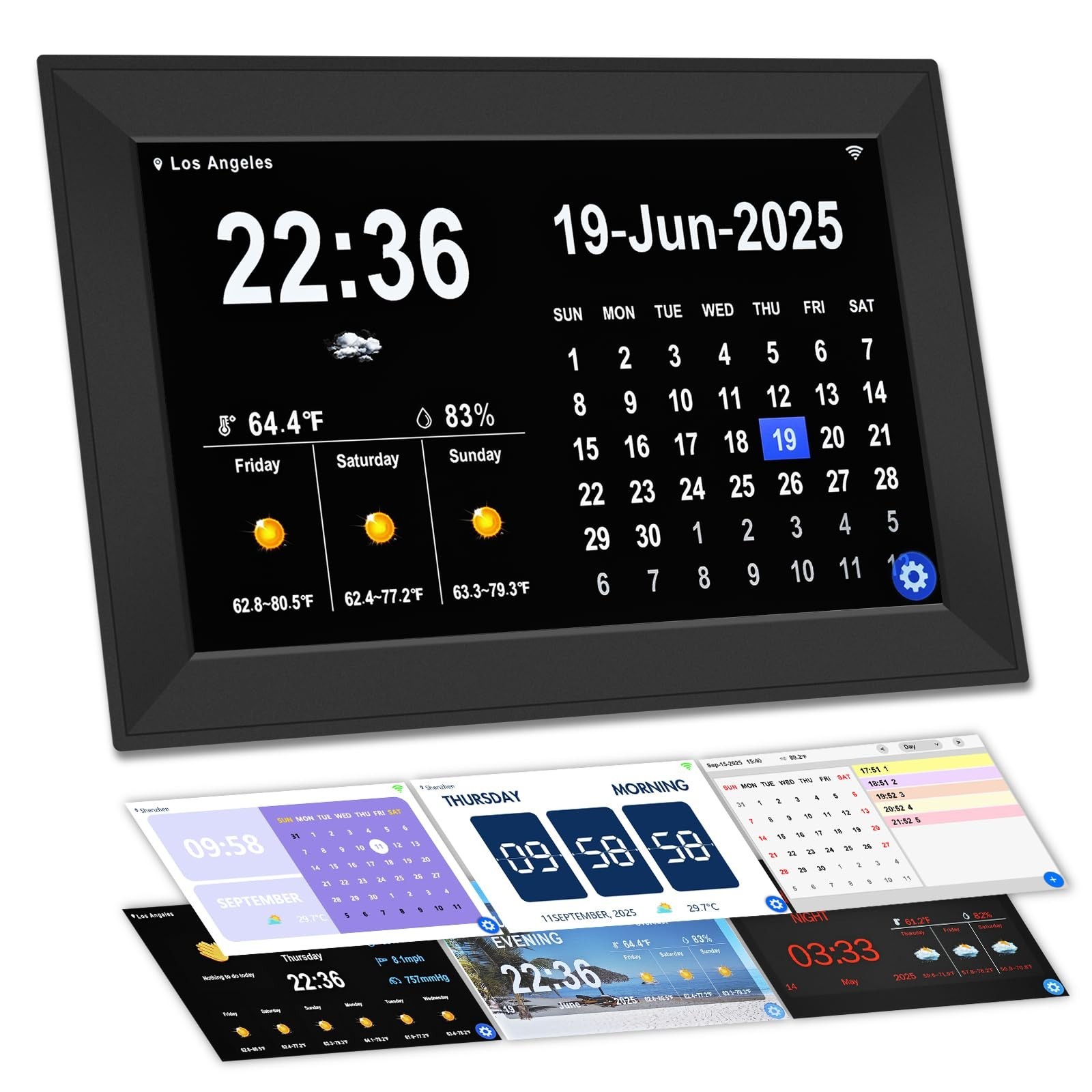 Smart Digital WiFi Clock, 10.1" Inch Touch Screen Auto Time and Date Sync, 7-...