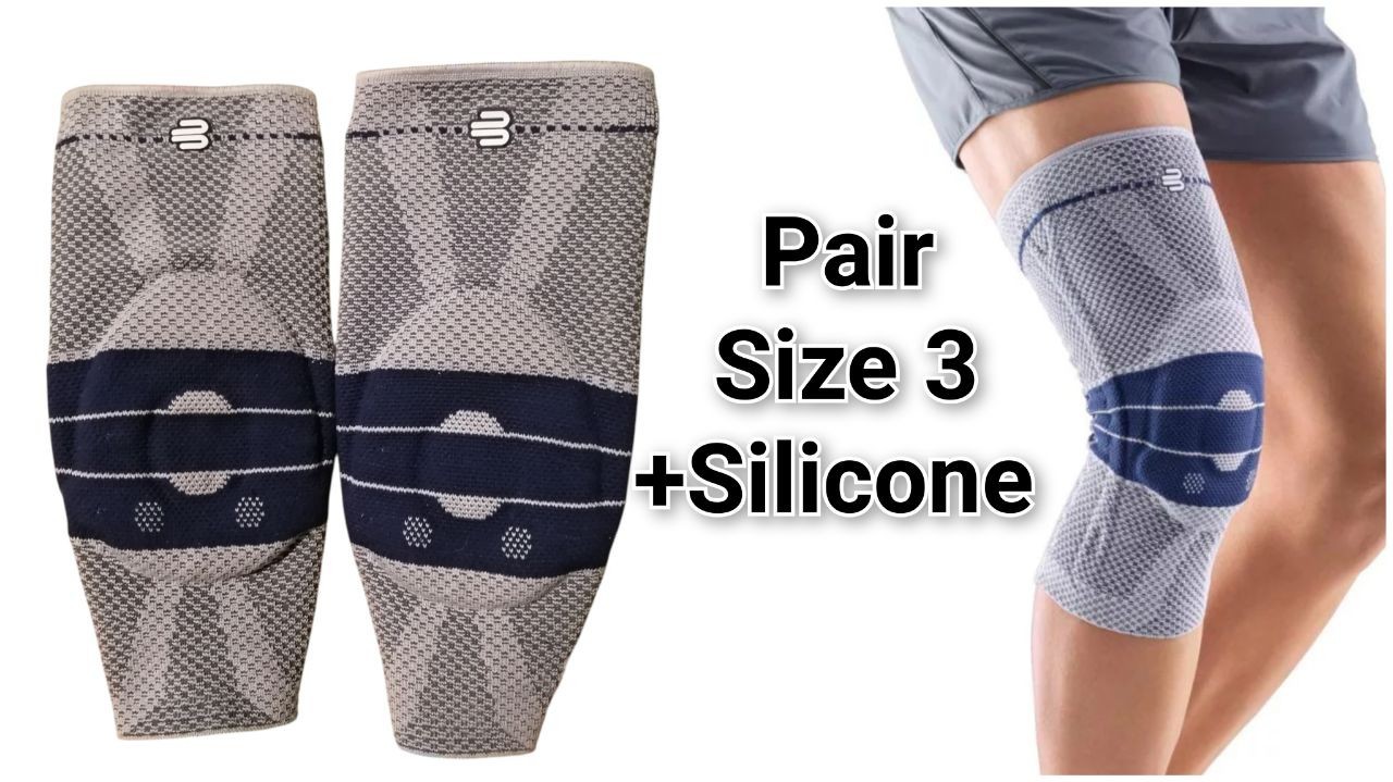 Bauerfeind GenuTrain Comfort Knee Brace Size 3 M Titanium  PAIR (2 Braces) Knee