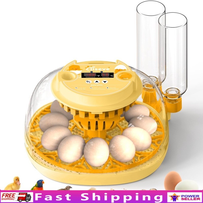 Egg Incubator Automatic Turner Temperature Control Humidity Monitor Durable PET