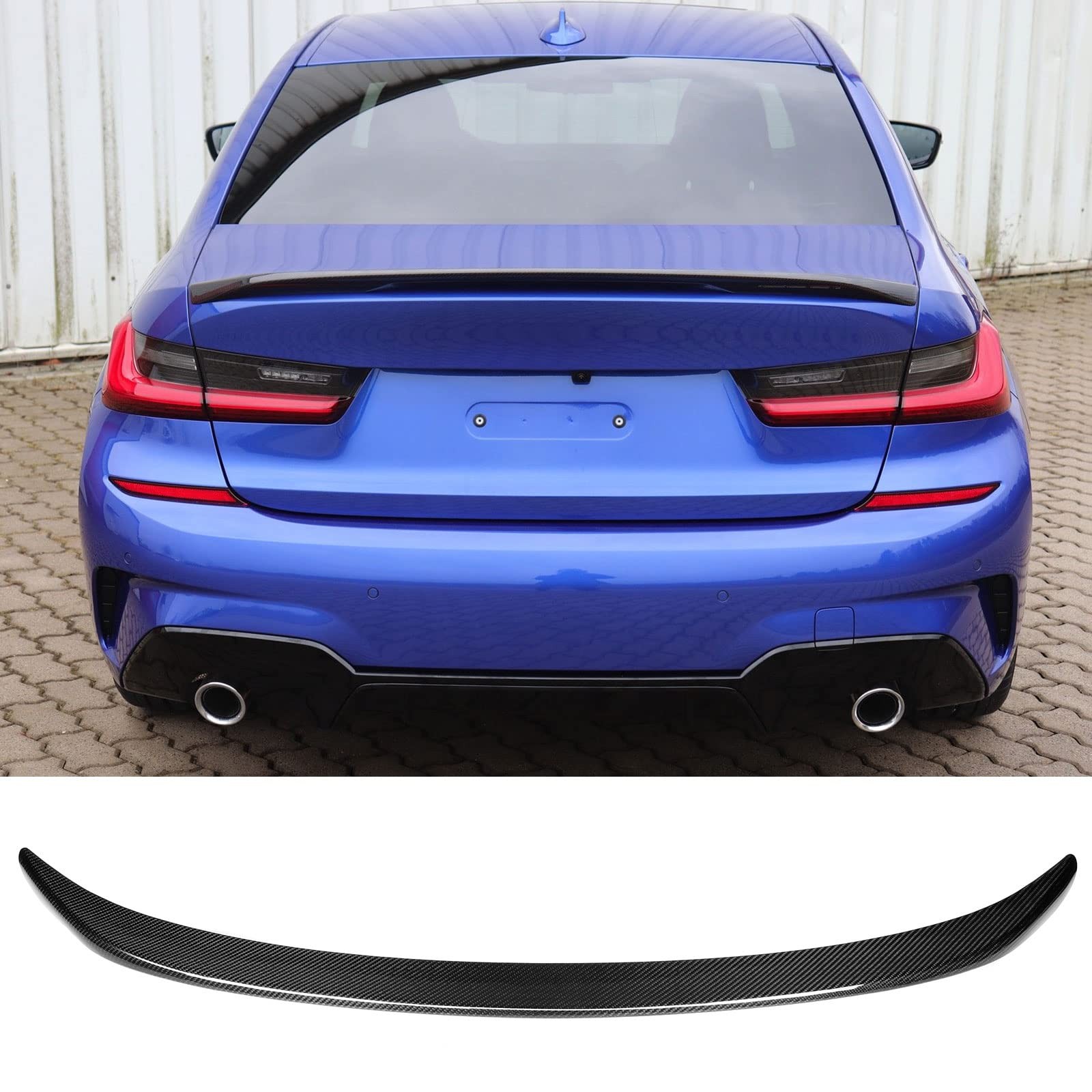 Real Dry Carbon Fiber Trunk Spoiler, Compatible with 2019-2024 BMW G20 3 Series