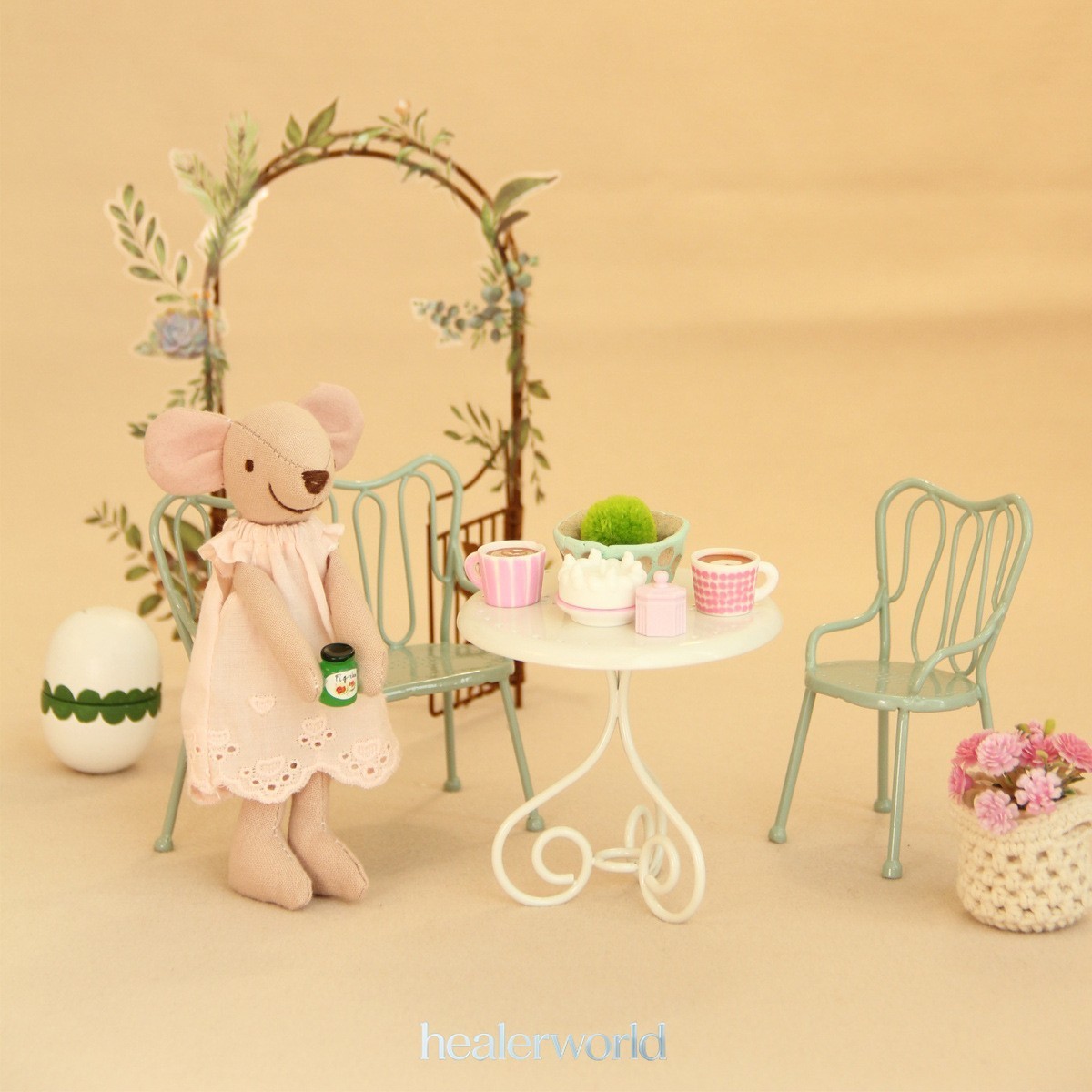 1:6 Scale Miniatures Dining Table Chair Bench Furniture Metal DIY For Dollhouse 