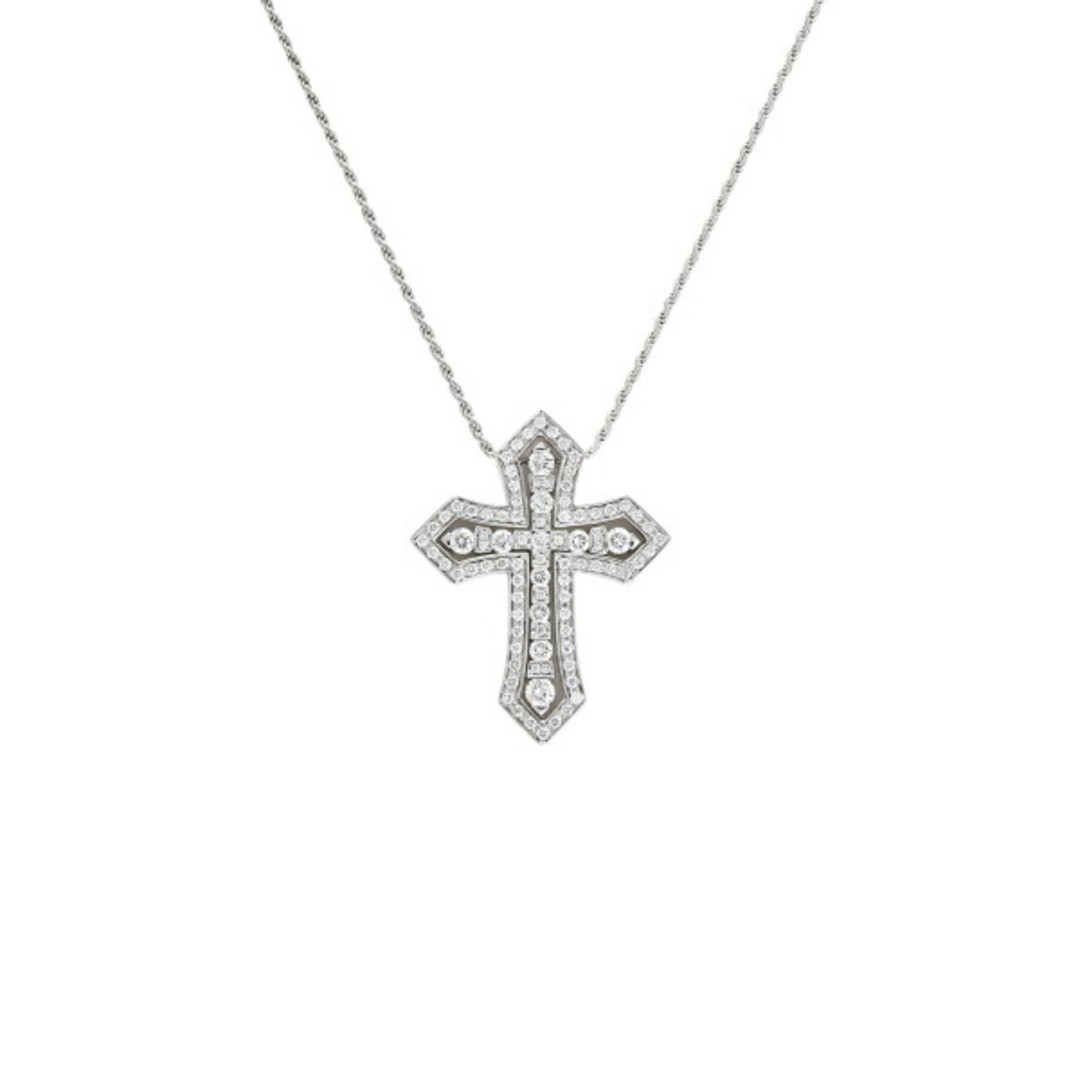 Damiani Bel Epoch Crown M K18WG White Gold Necklace Used YUKI-0