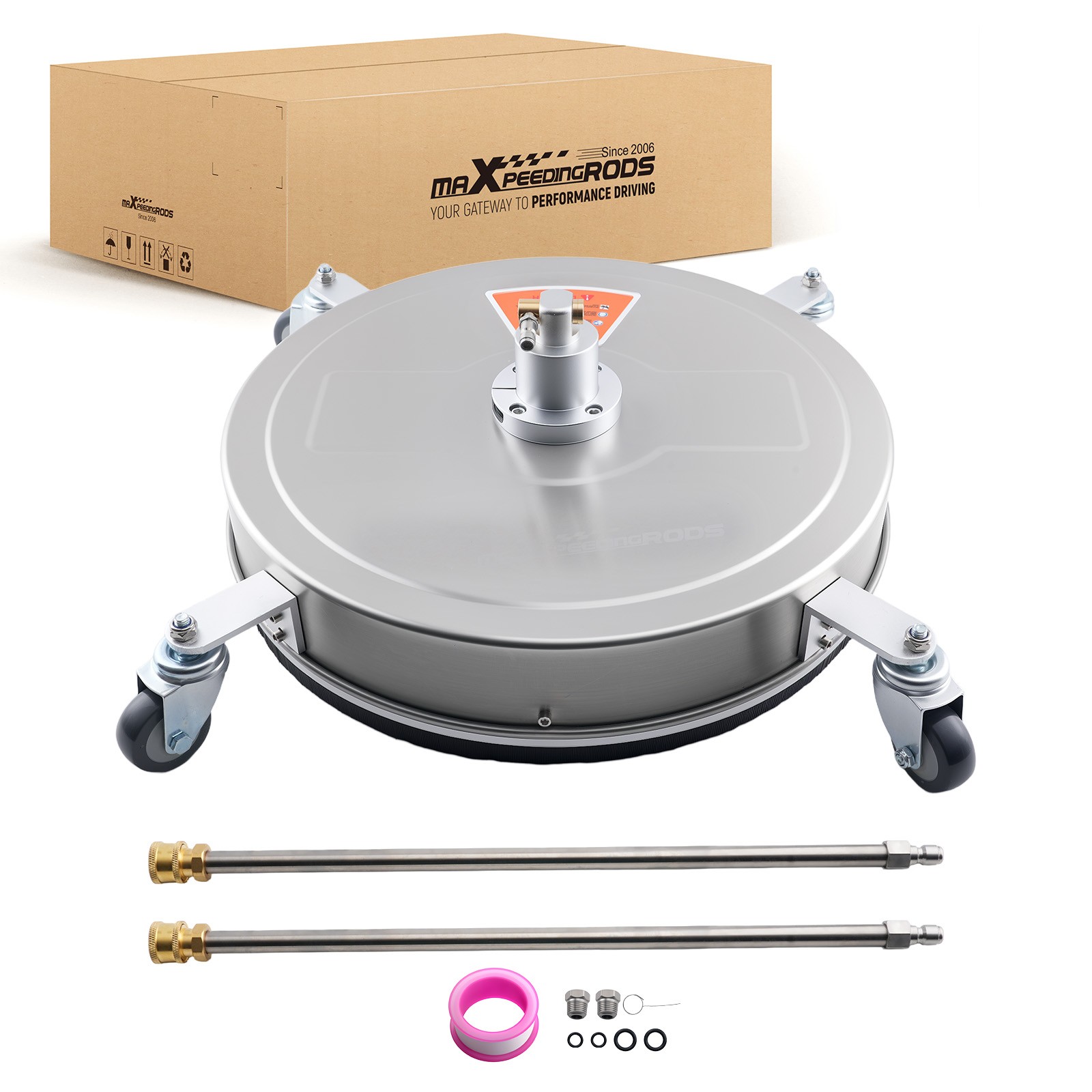 20" Pressure Washer Surface Cleaner 4200PSI Stainless Steel w/ 2 Extension Wands