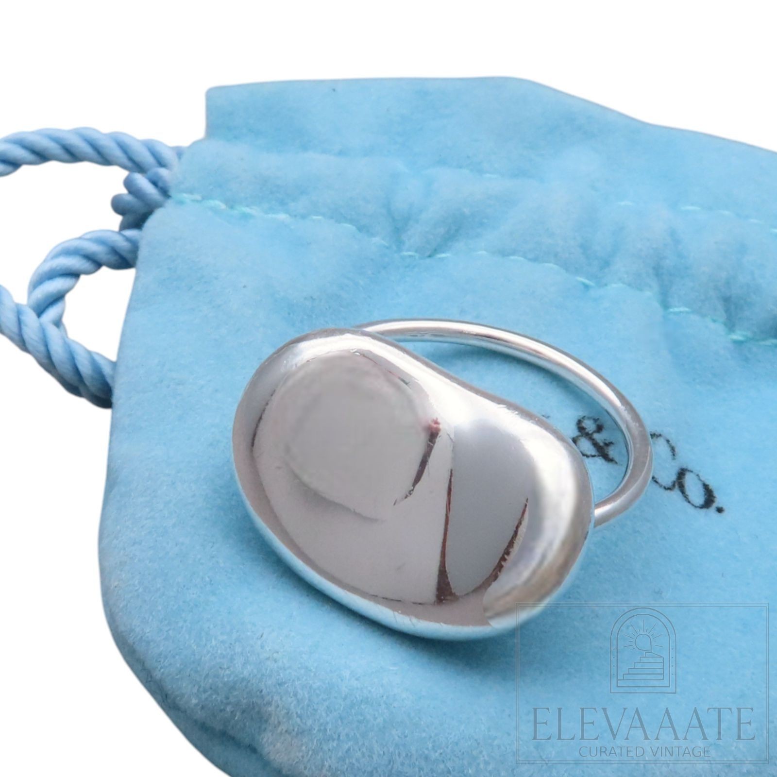 Rare Vintage Tiffany & Co. Large Bean Silver Ring Size 7/US4-4.5