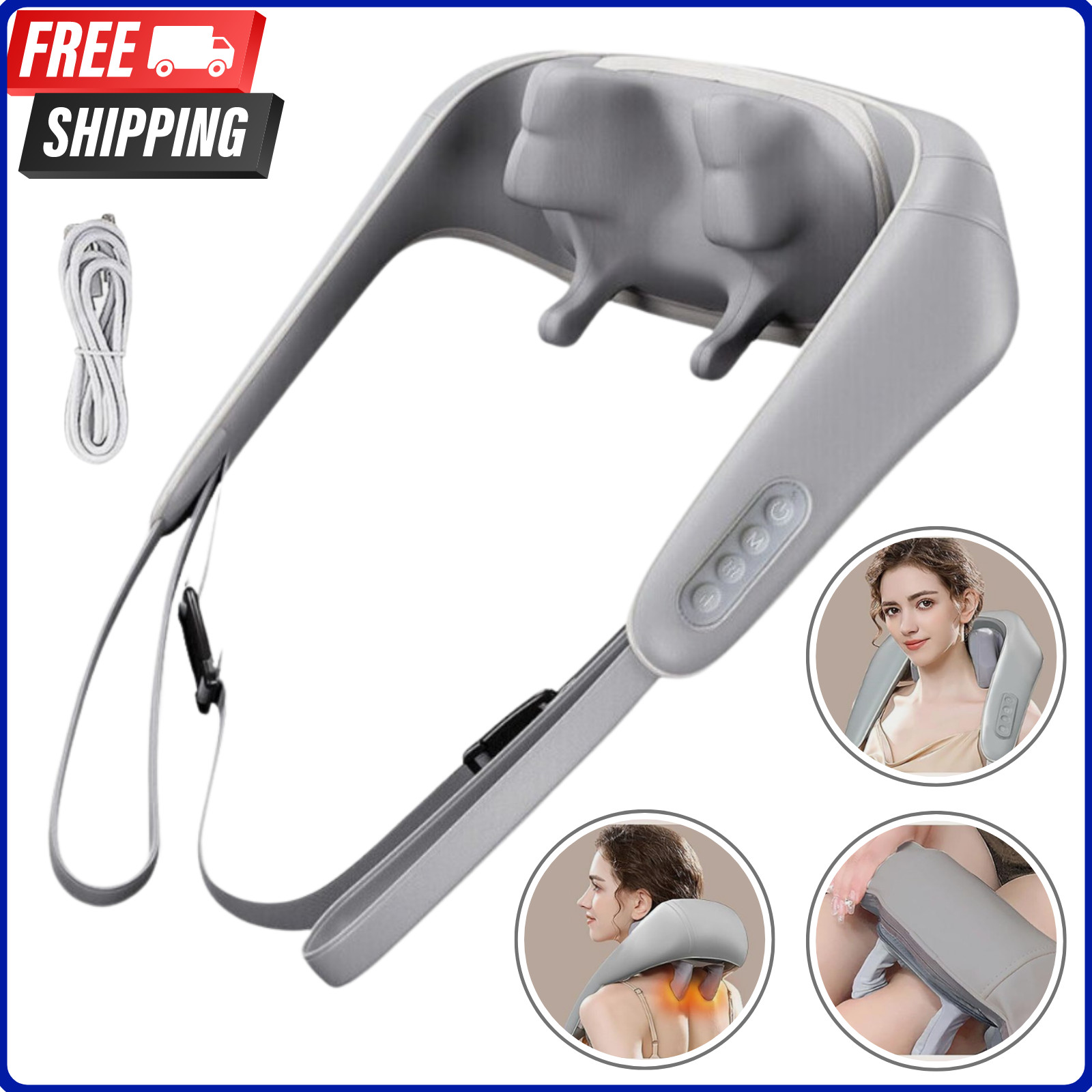 Goletsure Neck Massager with Heat 5D Relief Pain Trapezius Muscle Deep Massage T