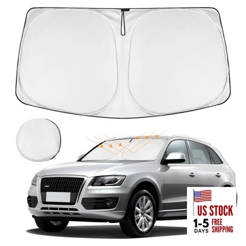  Universal Car Windshield Sun Shade | 210D Oxford Fabric Large -63.78"x31.89"