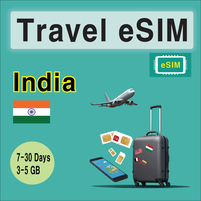 [eSIM] India Travel SIM Card, 7-30 Days, 3-5GB, QR Code, Fast Delivery