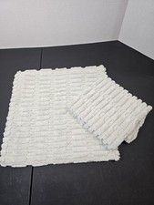 Plush Decorative Throw Pillow Covers Fuzzy Striped Soft Pillowcase 2PC 12x12